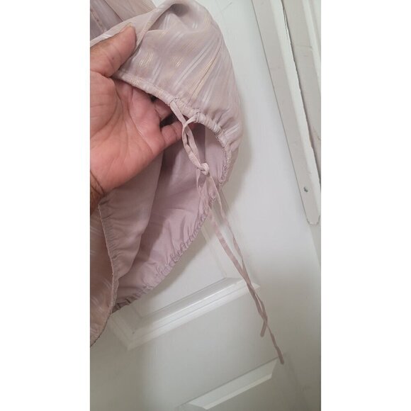 BANANA REPUBLIC WOMEN'S LONG SLEEVE METALLIC BROWN GOLD/SILVE STRAP TIE ON THE S - Picture 5 of 10